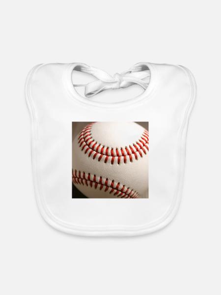Baseball - Baby Bio-Lätzchen - Weiß - Vorne