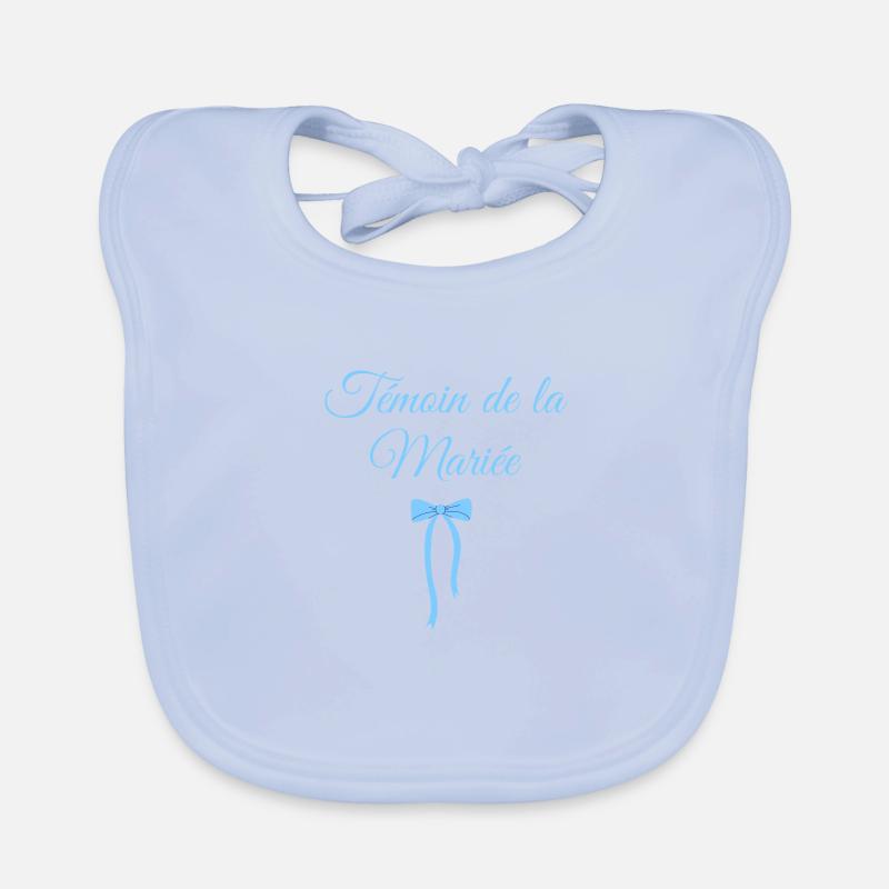 Témoin de la mariée noeud bleu Bavoir bio Bébé