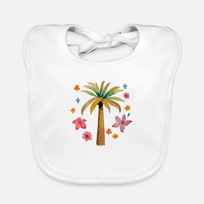 Palmier et fleur Bavoir bio Bébé