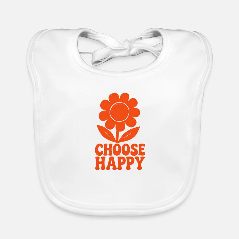 Choose Happy - In einer knalligen Farbe Baby Bio-Lätzchen