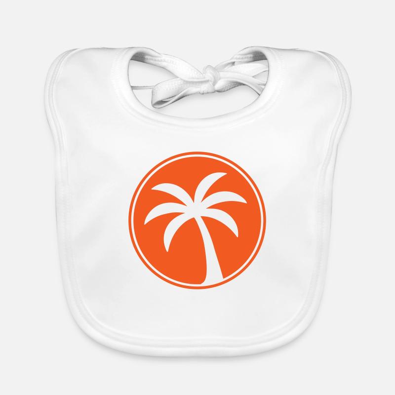 Palm tree icon beach Organic Baby Bibs