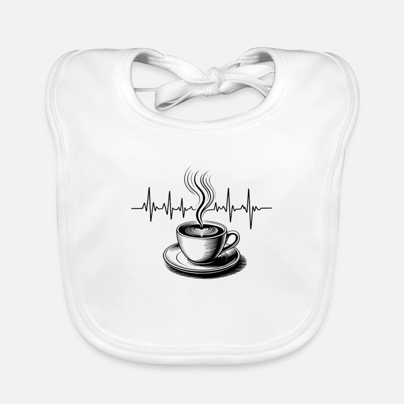 Kaffee Herzschlag Baby Bio-Lätzchen