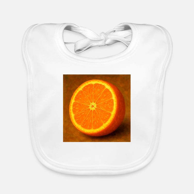 Split orange Organic Baby Bibs