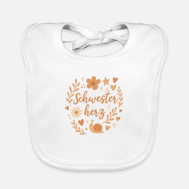 Schwesterherz - Baby Bio-Lätzchen - Weiß