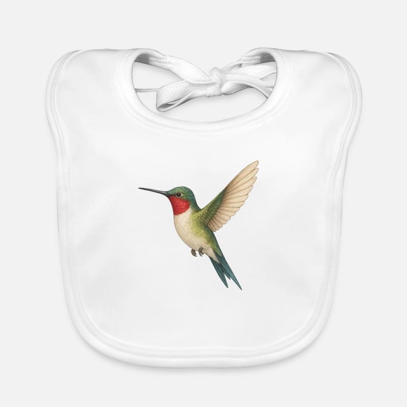 Ruby-throated hummingbird – nature meets elegance Organic Baby Bibs