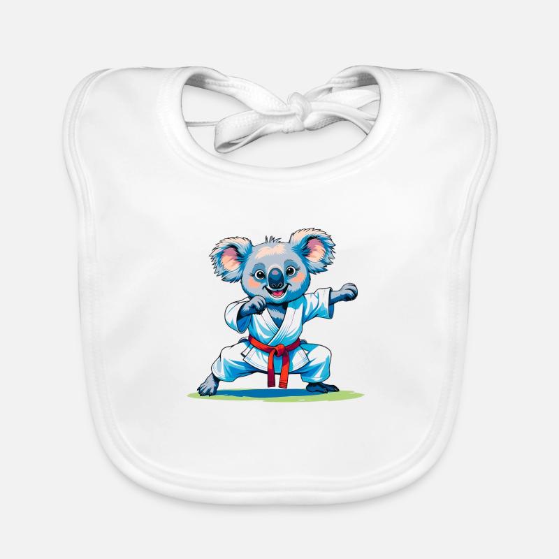 Koala faisant du karaté Bavoir bio Bébé