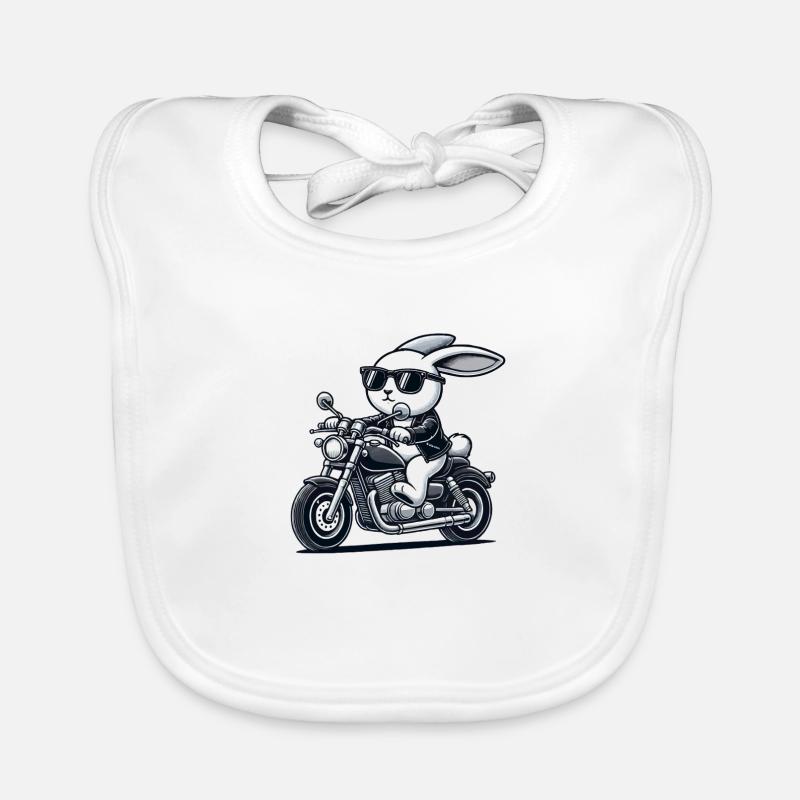 Rabbit Motorcycle Organic Baby Bibs
