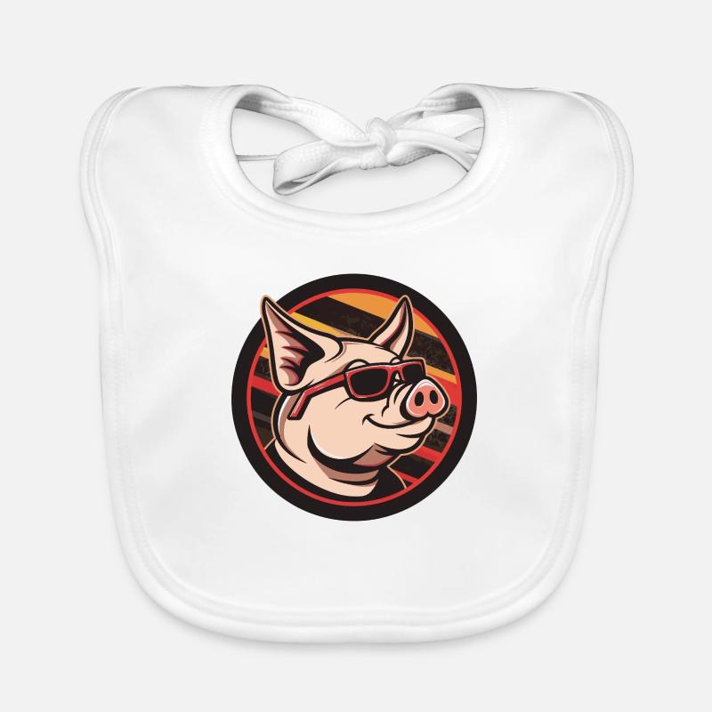 Pig Comic Cool Organic Baby Bibs