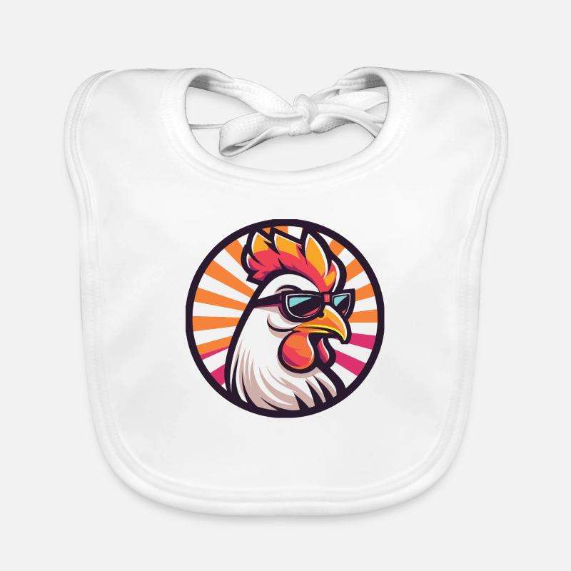 Poulet Comique Cool - Bavoir bio Bébé - blanc