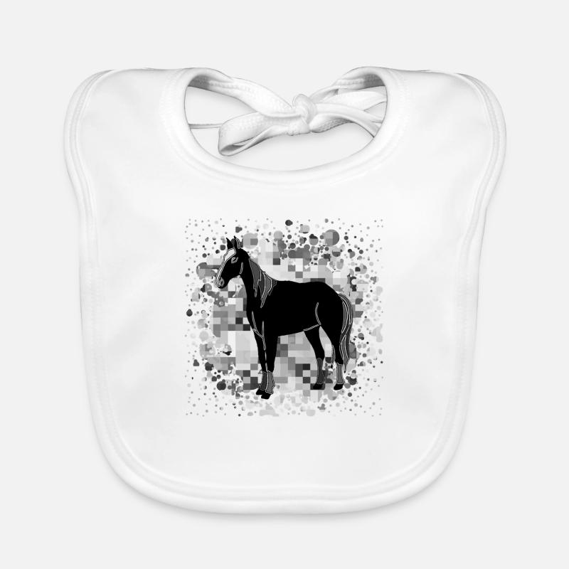 Cheval - Bavoir bio Bébé - blanc