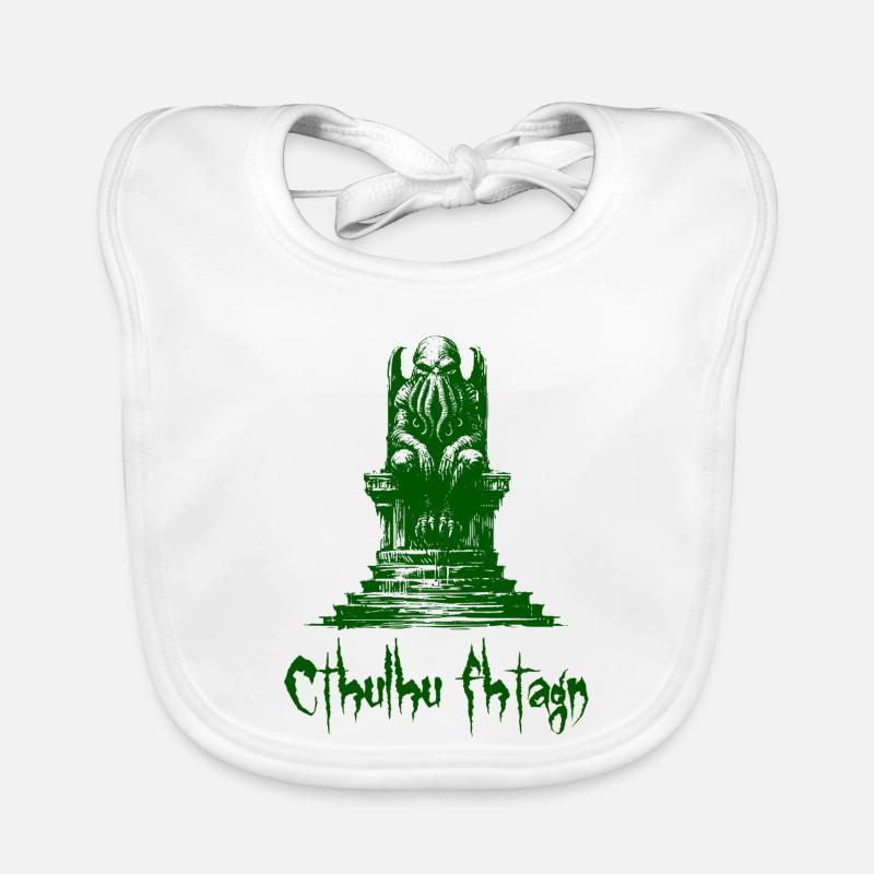 Statue von Cthulhu - Baby Bio-Lätzchen - Weiß