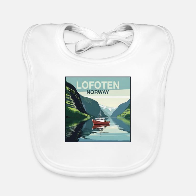 Hochseefischen Norwegen Lofoten - Baby Bio-Lätzchen - Weiß