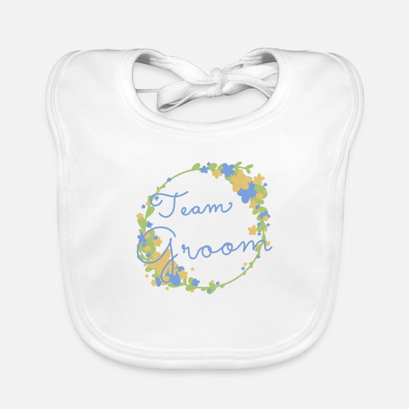 Équipe Groom / Équipe Bräutigam - Bavoir bio Bébé - blanc
