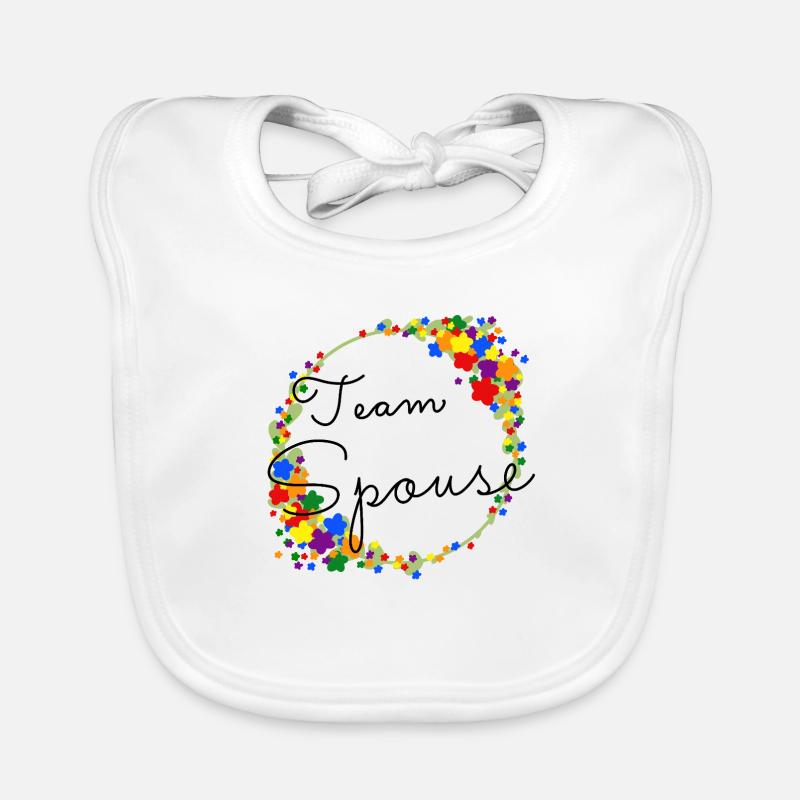 Équipe Conjoint / Équipe Fiancée Pride Queer - Bavoir bio Bébé - blanc