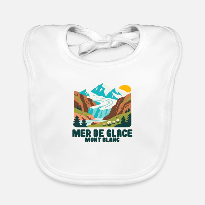 Mer de glace glacier Bavoir bio Bébé