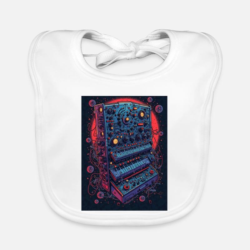 Futuristic electronic music device Organic Baby Bibs