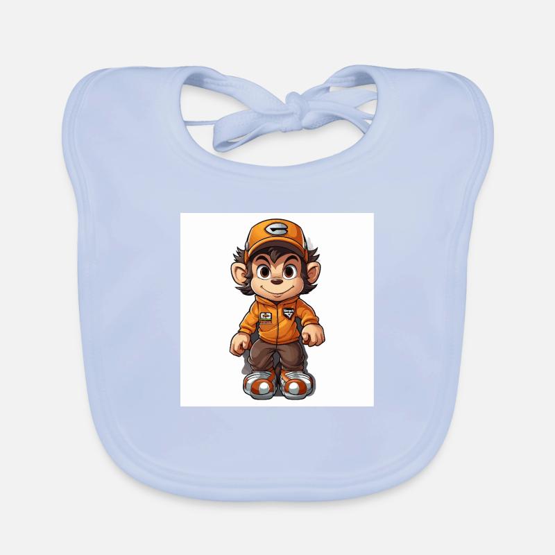 Monkey Skateboard Deck Organic Baby Bibs