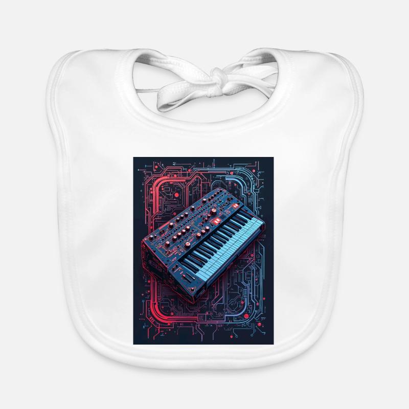 Futuristisches Synthesizer-Design Baby Bio-Lätzchen