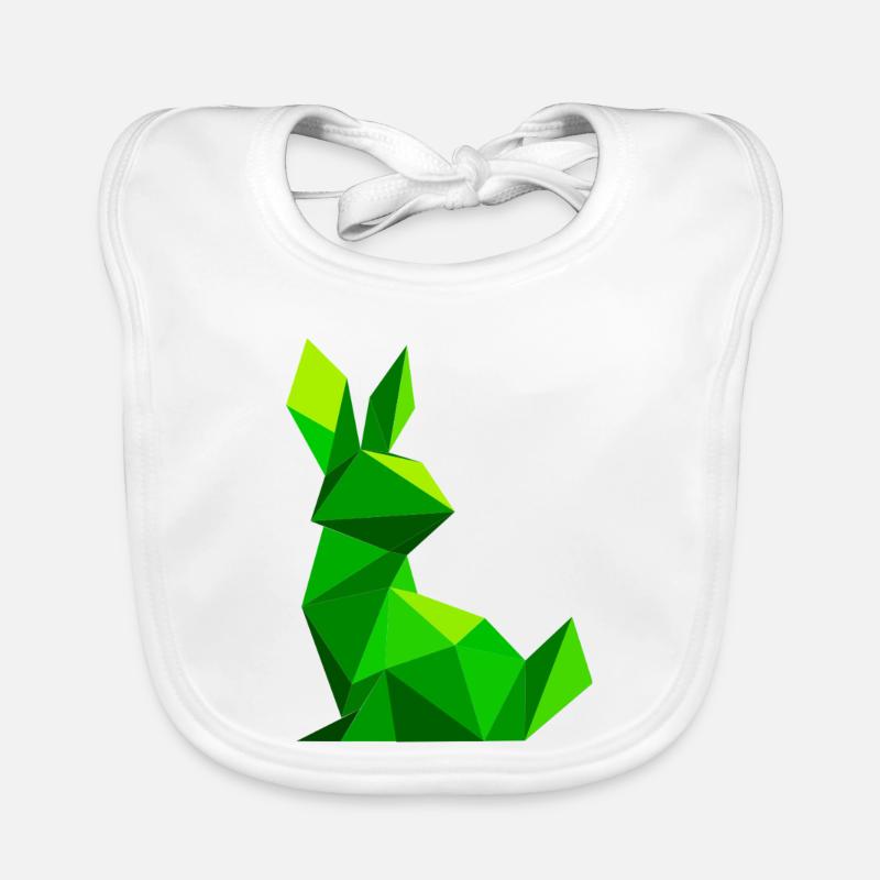 Lowpoly Rabbit Organic Baby Bibs