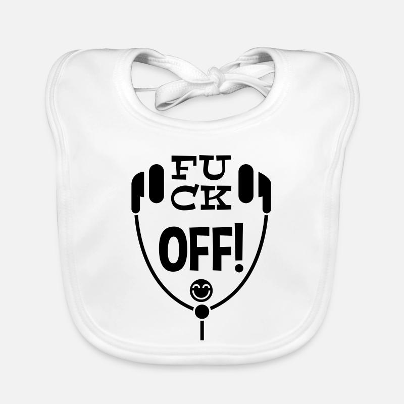 Humorous Headphone Artwork Featuring Unique Text a Bavoir bio Bébé