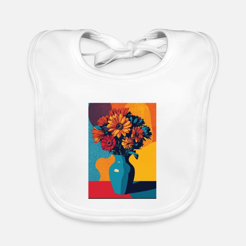 Bouquet de fleurs Pop Art Bavoir bio Bébé