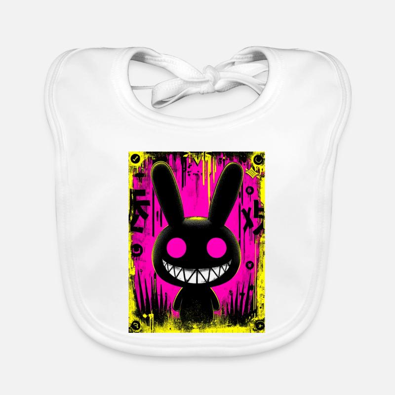 Electro Black Rabbit Organic Baby Bibs