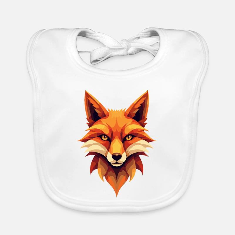 Geometric Ember Fox Organic Baby Bibs