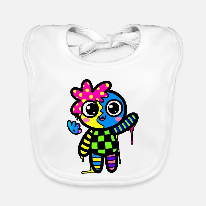 Split Face Regenbogen Pop Art Baby Bio-Lätzchen