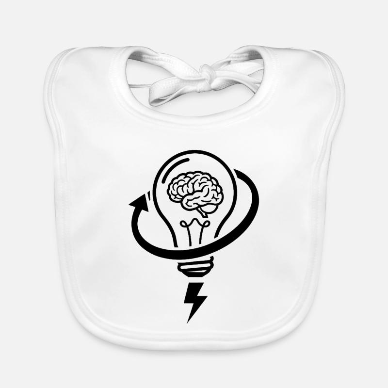 Brain and lamp – brainstorming session Organic Baby Bibs