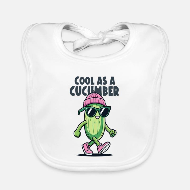 Cool as a Cucumber Cartoon Organic Baby Bibs