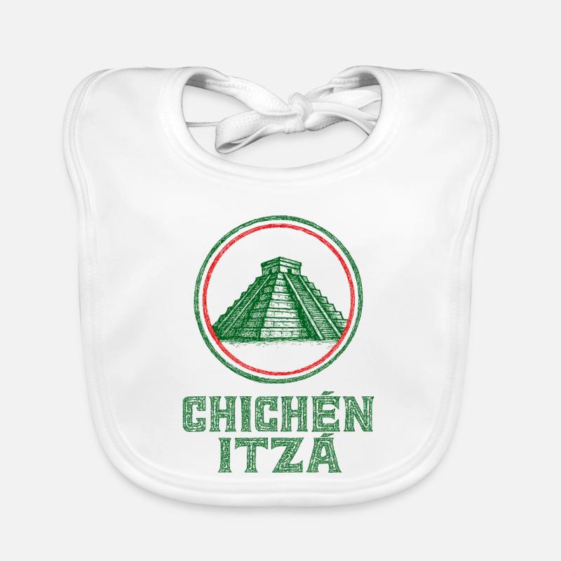 Drapeau du temple de Chichen Itza Mexique Bavoir bio Bébé