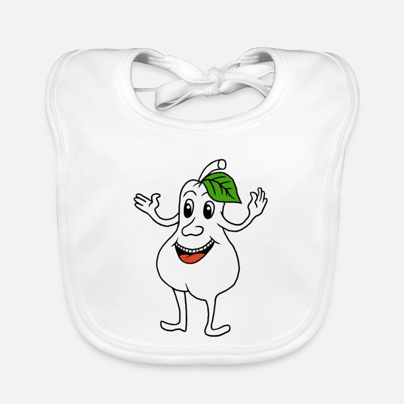 Pear with laughing face Organic Baby Bibs
