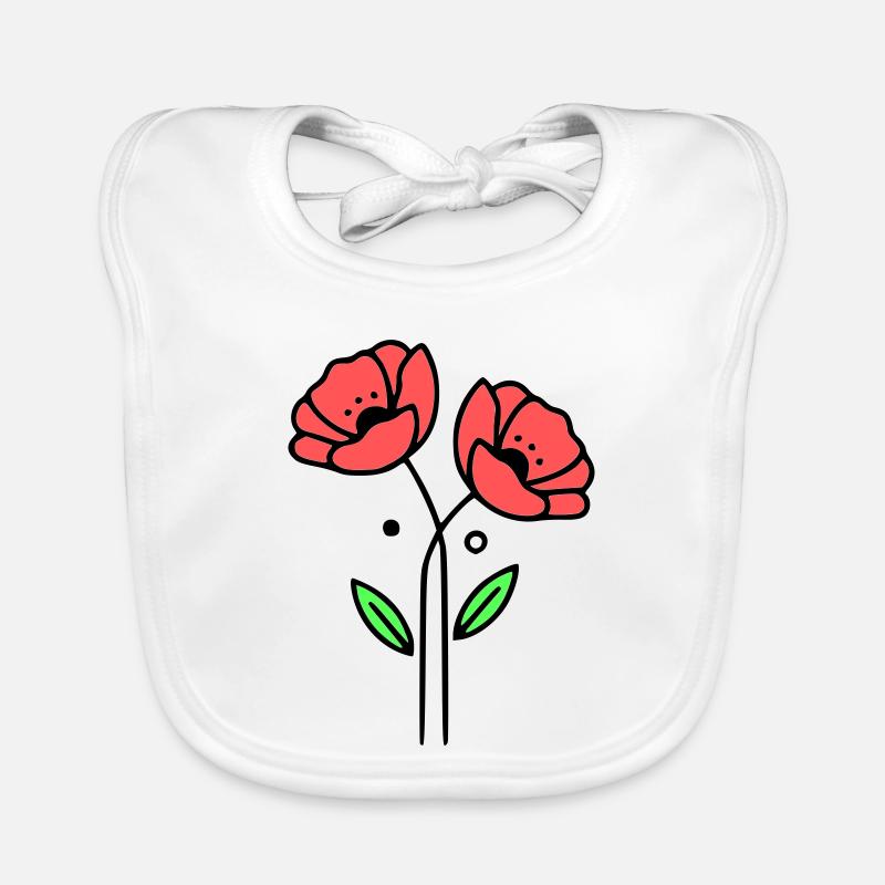 mohnblume-mohnblumen-minimalistisch-line-art-5 Baby Bio-Lätzchen