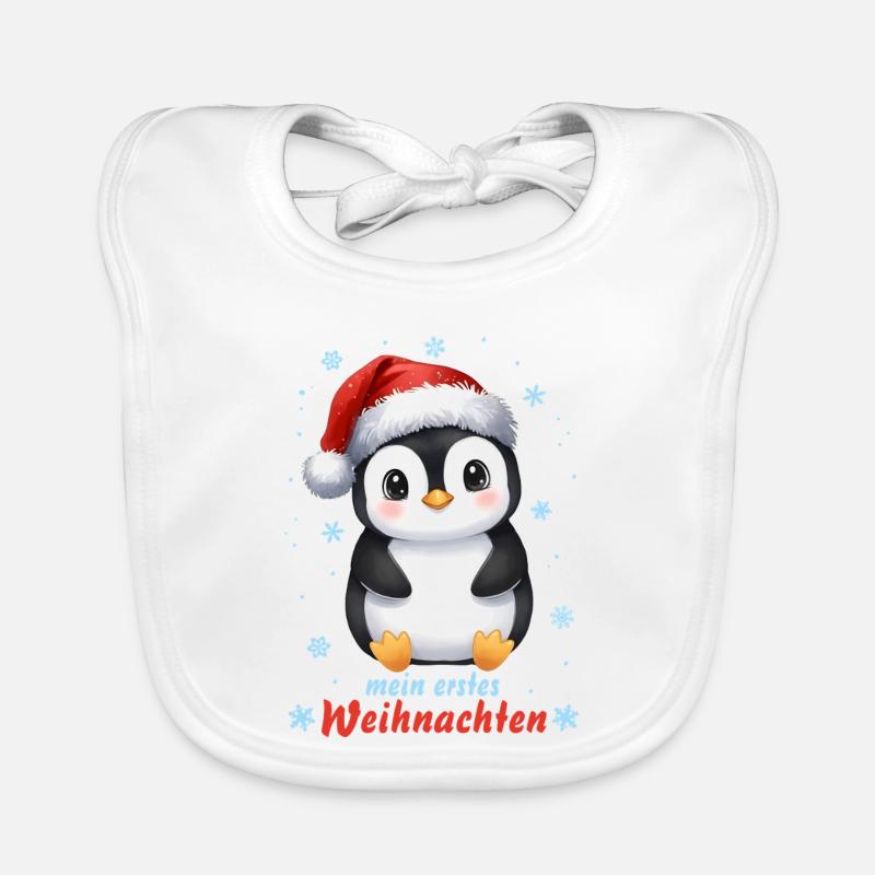 Mon premier bébé pingouin mignon de Noël Bavoir bio Bébé