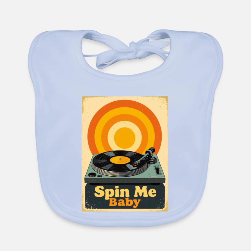 Retro-Vinylplatte mit warmem, lebendigem Ton Baby Bio-Lätzchen
