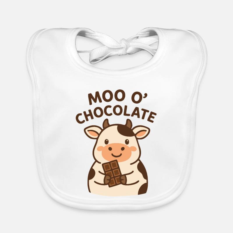 Moo o’Chocolate Drôle de jeu de mots vacain Bavoir bio Bébé