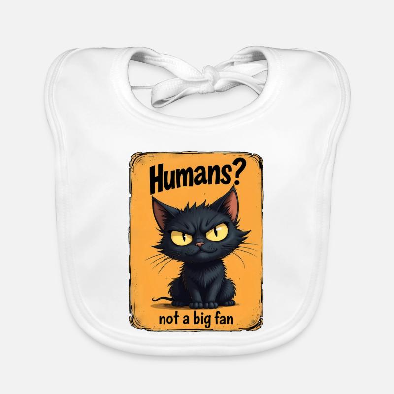 Kein großer Fan – Grumpy Black Cat Baby Bio-Lätzchen