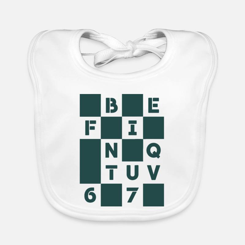 Cipher Grid Letters Organic Baby Bibs