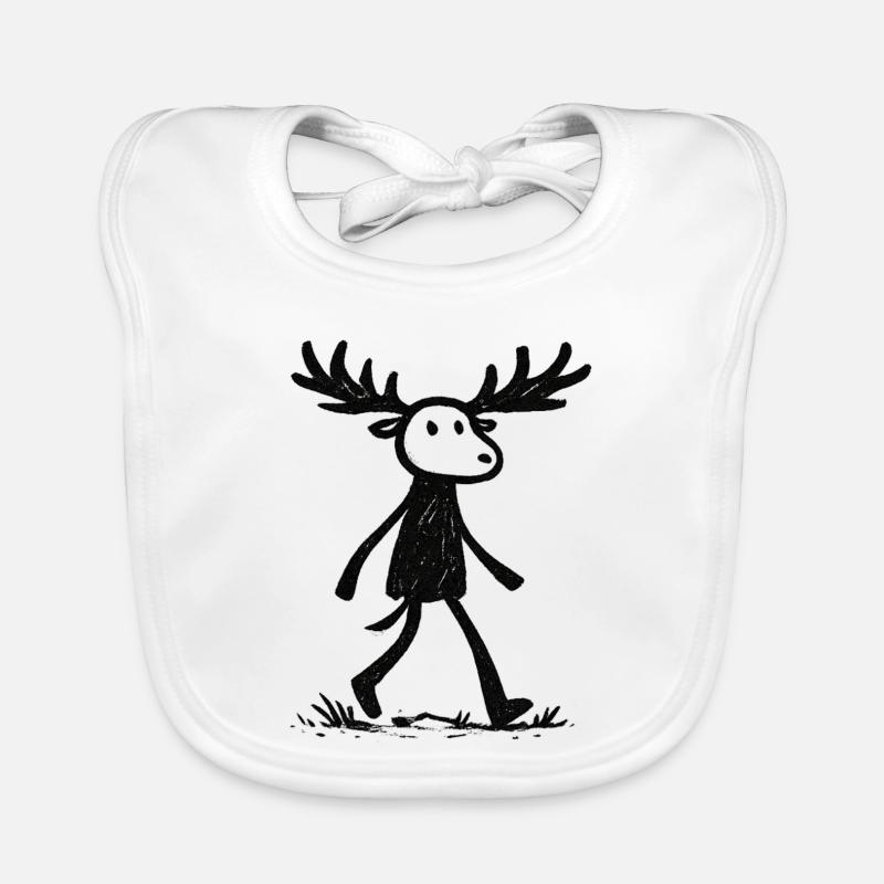 Moose Silhouette im Wald Baby Bio-Lätzchen