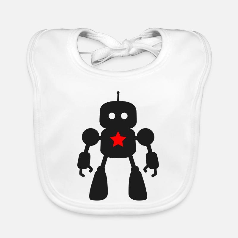 Roboter mit Stern KI Sci-Fi Nerd Baby Bio-Lätzchen