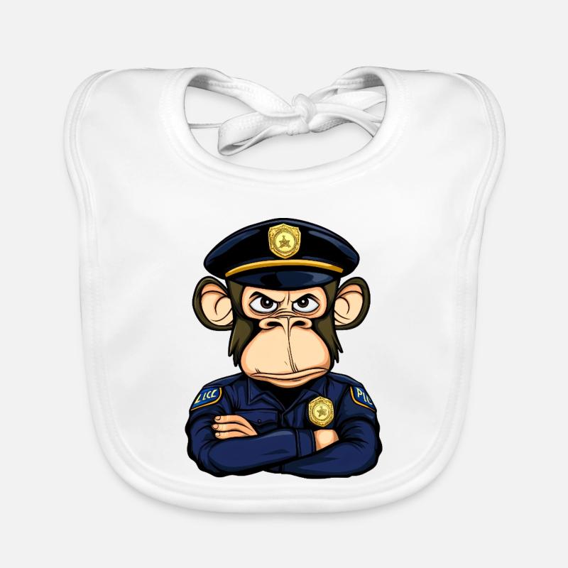 Polizei Affe Baby Bio-Lätzchen