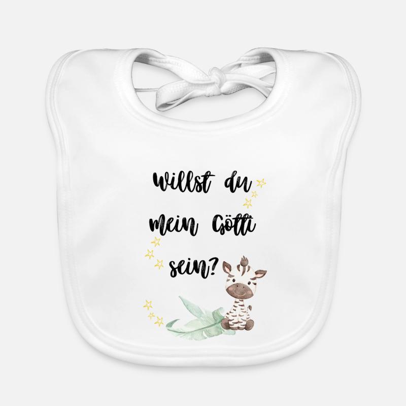 Willst du mein Götti sein? - Baby Bio-Lätzchen - Weiß