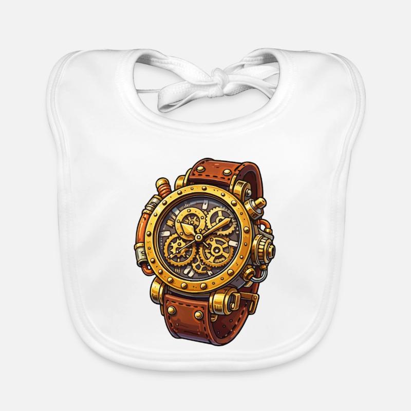Steampunk Uhrwerk Chrono Design Baby Bio-Lätzchen