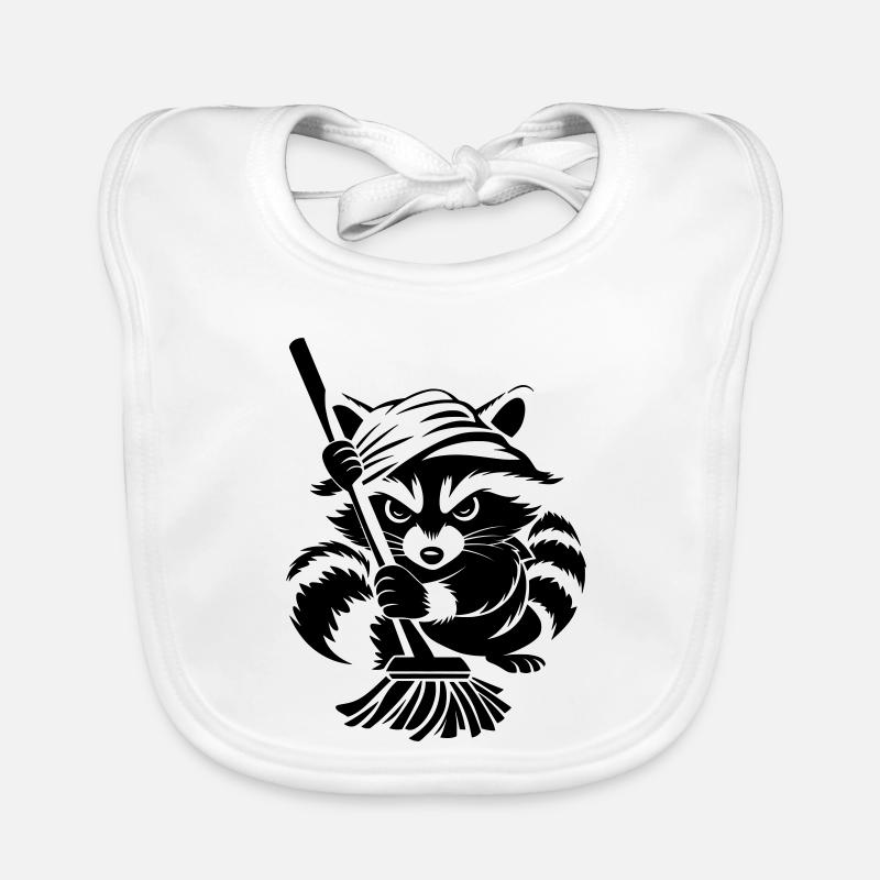 Waschbär mit Handtuch & Wischmopp Baby Bio-Lätzchen