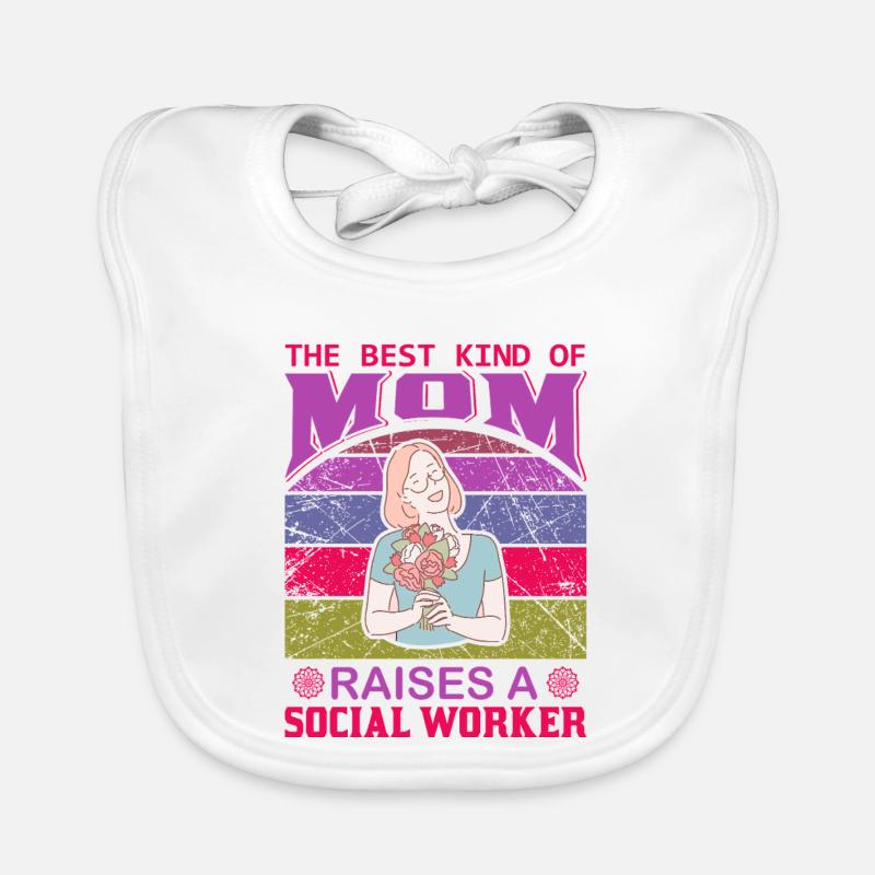 Beste Mutter zieht ein Sozialarbeiter-Hemd groß Baby Bio-Lätzchen