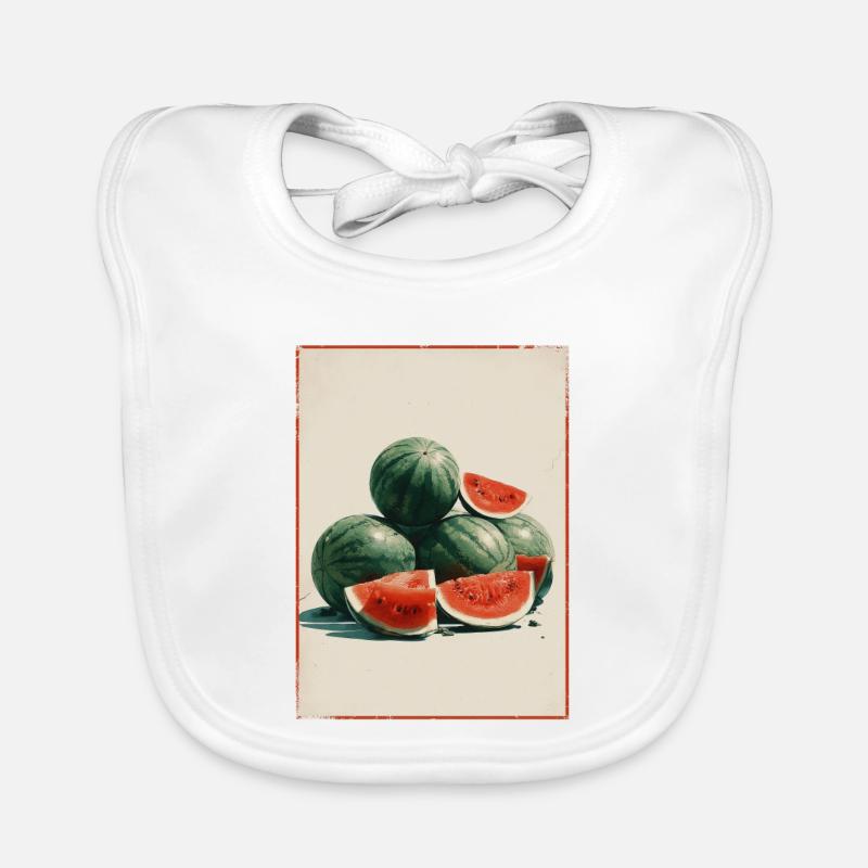 Tranches de pastèque vintage Bavoir bio Bébé