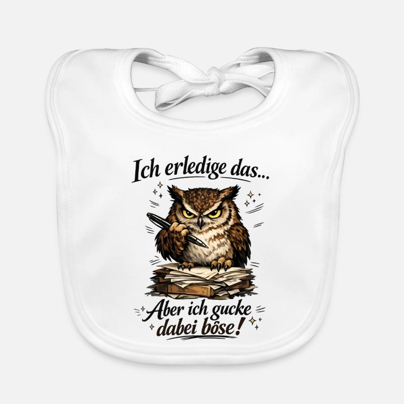 Ich mach das aber ich gucke dabei böse Eule Baby Bio-Lätzchen