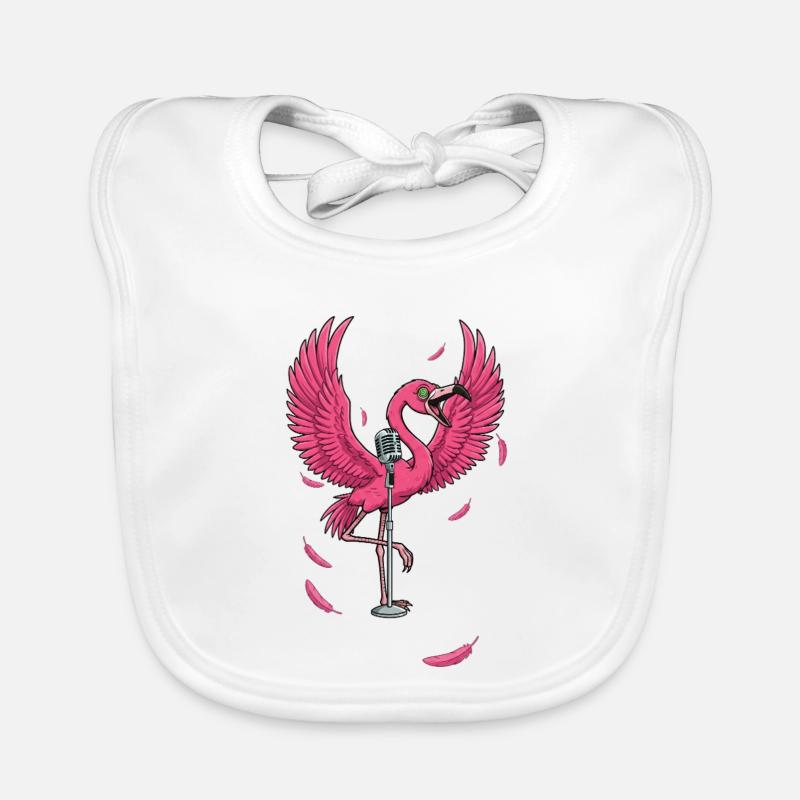 Pink Flamingo Stage Performance Organic Baby Bibs