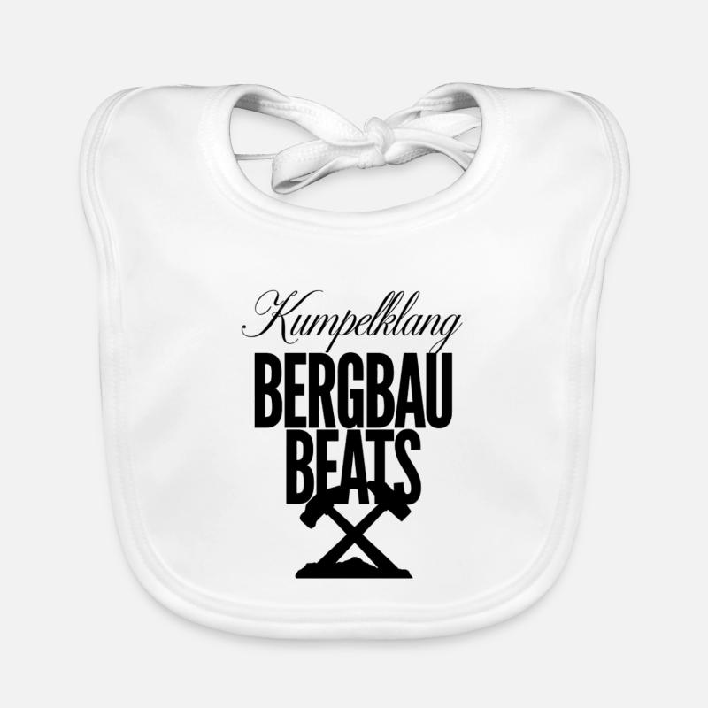 Kumpelklang Bergbau Beats - Baby Bio-Lätzchen - Weiß
