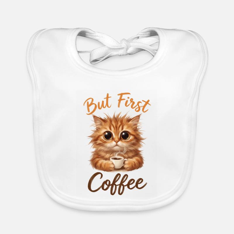 But First Coffee Katze Baby Bio-Lätzchen